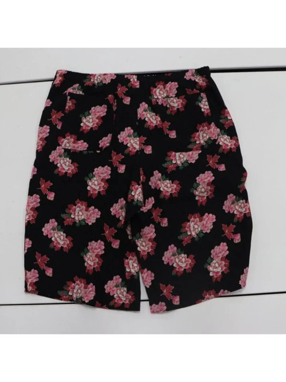 Gucci GG Peony Set Short Sleeve Silk Top 50 Pants 52 Black Floral Color Apa